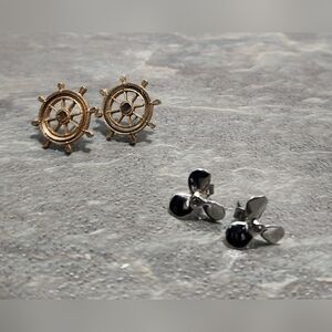 Ship Wheel and Propeller Earrings